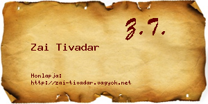 Zai Tivadar névjegykártya